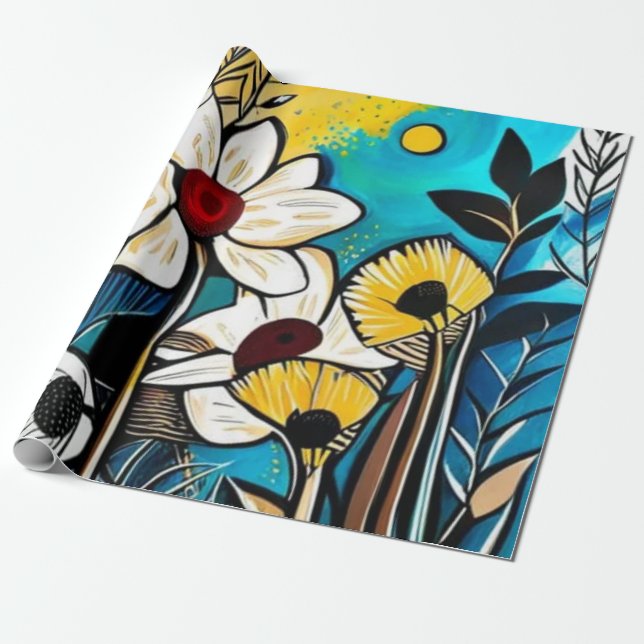 Regalo Papel de envolvimiento floral (Desenrollado)