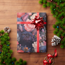 Regalo Papel de envolvimiento floral de Bulldog francés