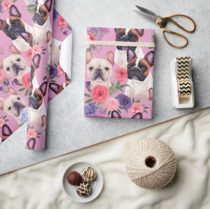 Regalo Papel de envolvimiento floral de Bulldog francés C