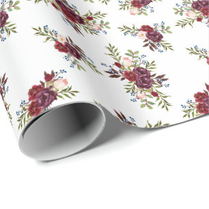 Regalo Papel de envolvimiento floral de la Marina + Borgo