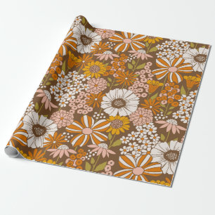 Regalo Papel de envolvimiento floral de los años 70