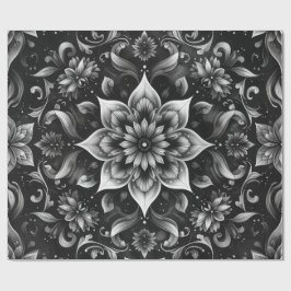 Regalo Papel de envolvimiento floral monocromo ornato