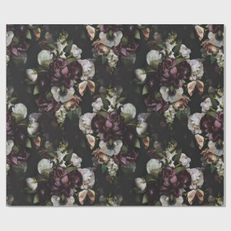 Regalo Papel de envolvimiento floral oscuro