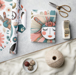 Regalo Papel de envolvimiento floral Peace & Love Boho