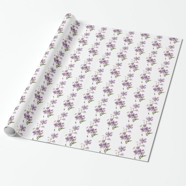 Regalo Papel de envolvimiento floral pequeño - Flor delga (Desenrollado)