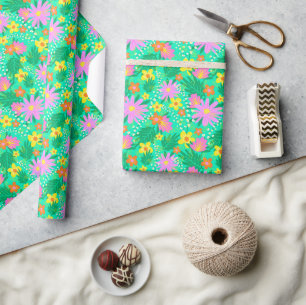 Regalo Papel de envolvimiento floral tropical botánico de