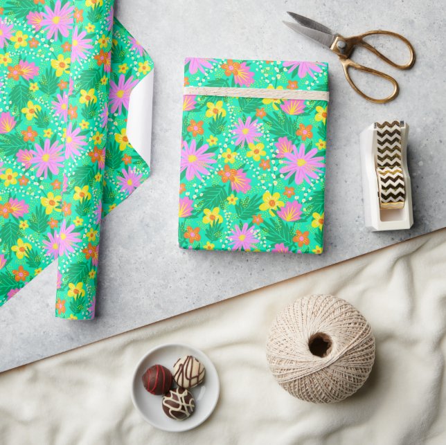 Regalo Papel de envolvimiento floral tropical botánico de (Artesanía)