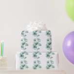 Regalo Papel de envolvimiento floral turquesa claro<br><div class="desc">Un bonito diseño floral turquesa y pálido sobre un fondo blanco. Diseñado para ducha de novias o boda,  aniversario y similares.</div>
