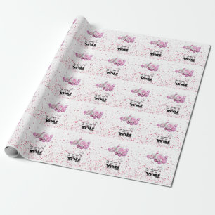 Regalo papel de envolvimiento florido