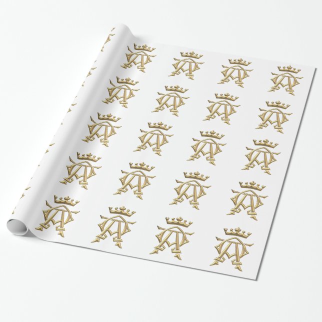 Regalo Papel de envolvimiento Golden "3-D" Alpha y Omega (Desenrollado)