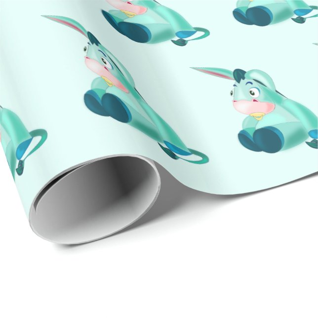 Regalo Papel de envolvimiento gracioso para bebé de burro (Esquina del rollo)