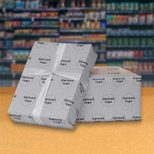 Regalo Papel de envolvimiento gris del logotipo comercial