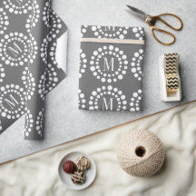 Papel de envolvimiento gris monogramo