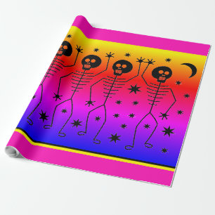 Regalo Papel de envolvimiento HALLOWEEN RAINBOW ESQUELETO