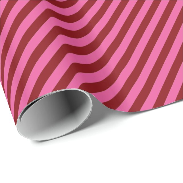 Regalo Papel de envolvimiento HAMbyWG - Banda rosa roja (Esquina del rollo)