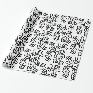 Regalo Papel de envolvimiento hongo negro y blanco
