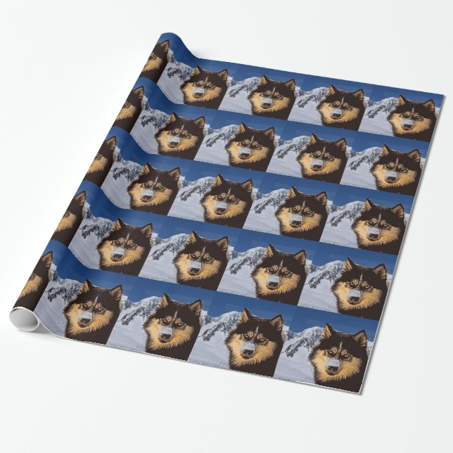 Regalo Papel de envolvimiento Husky Siberiano (Desenrollado)