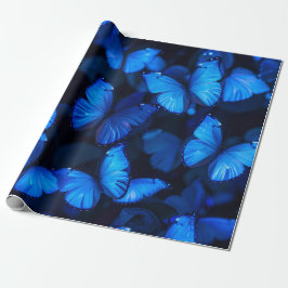 Regalo Papel de envolvimiento mágico de mariposa azul