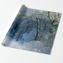 Papel de envolvimiento mágico Purpurinoso de nieve