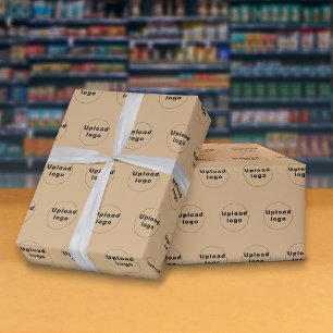 Regalo Papel de envolvimiento marrón claro con el logotip