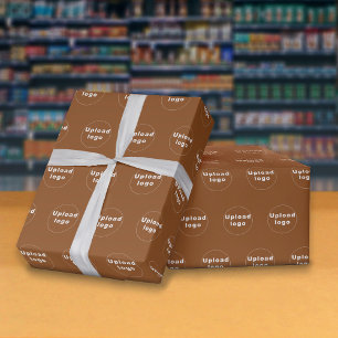 Regalo Papel de envolvimiento marrón del logotipo comerci