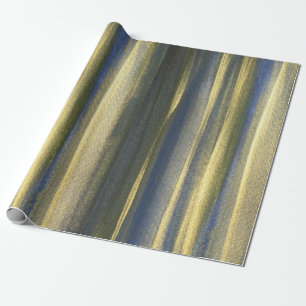 Regalo Papel de envolvimiento mate Gold Blue Lines, 30 in