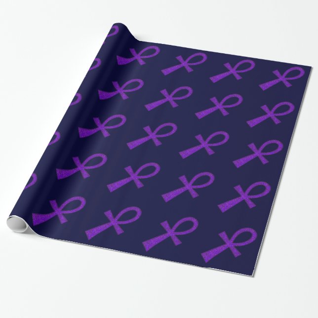 Regalo Papel de envolvimiento morado de Ankh (Desenrollado)