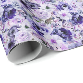 Regalo Papel de envolvimiento morado de flores