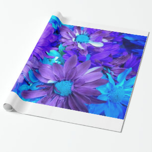 Regalo Papel de envolvimiento morado N turquesa Daisy