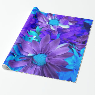 Regalo Papel de envolvimiento morado N turquesa Daisy