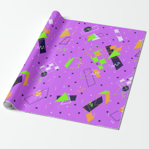 Regalo Papel de envolvimiento morado retro 80