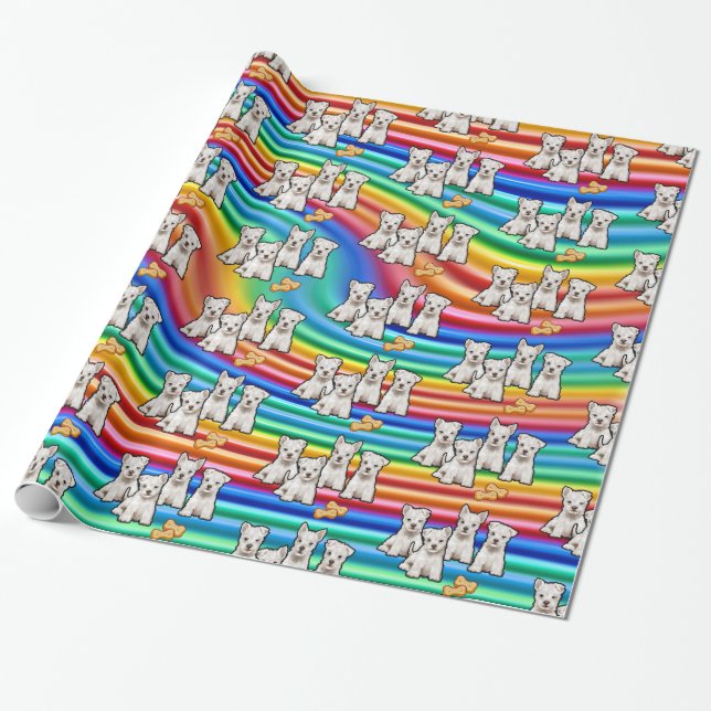 Regalo Papel de envolvimiento multipups arco iris giftwra (Desenrollado)