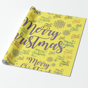 Regalo Papel de envolvimiento navideño amarillo