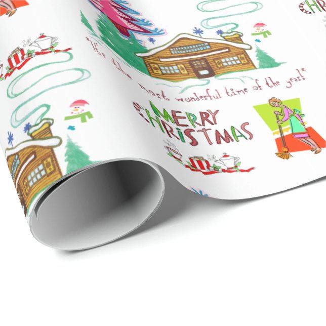Regalo Papel de envolvimiento navideño de la señora de la (Esquina del rollo)