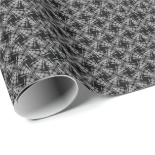 Regalo Papel de envolvimiento negro de la rejilla elegant