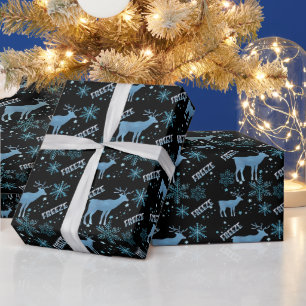 Regalo Papel de envolvimiento negro de los copos de nieve