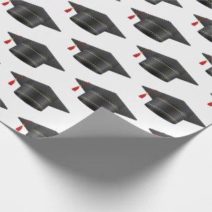 Regalo Papel de envolvimiento negro de tapón de graduació