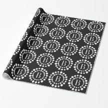 Papel de envolvimiento negro monograma
