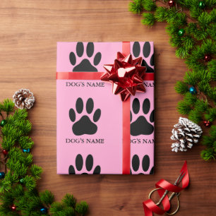Regalo Papel de envolvimiento negro y rosado de perro