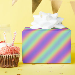 Regalo Papel de envolvimiento Neon Glow Rainbow Stripe