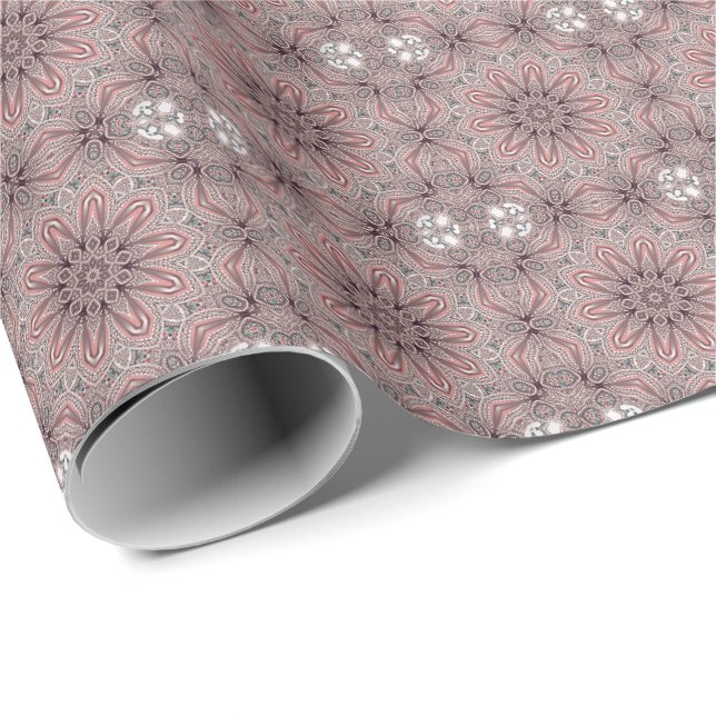 Regalo Papel de envolvimiento ornamental rosado (Esquina del rollo)