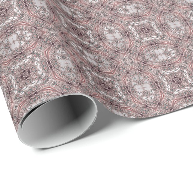Regalo Papel de envolvimiento ornamental rosado (Esquina del rollo)