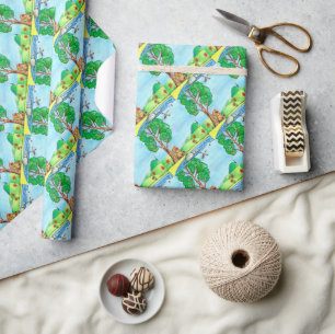 Regalo Papel de envolvimiento "Oso con flores"
