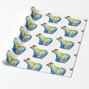 Regalo Papel de envolvimiento, oso Santa de 30 en x 6 pie
