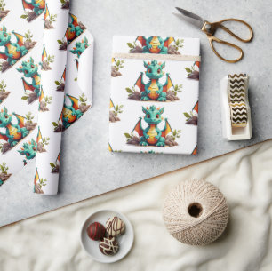 Regalo Papel de envolvimiento para bebé verde de la Casa 