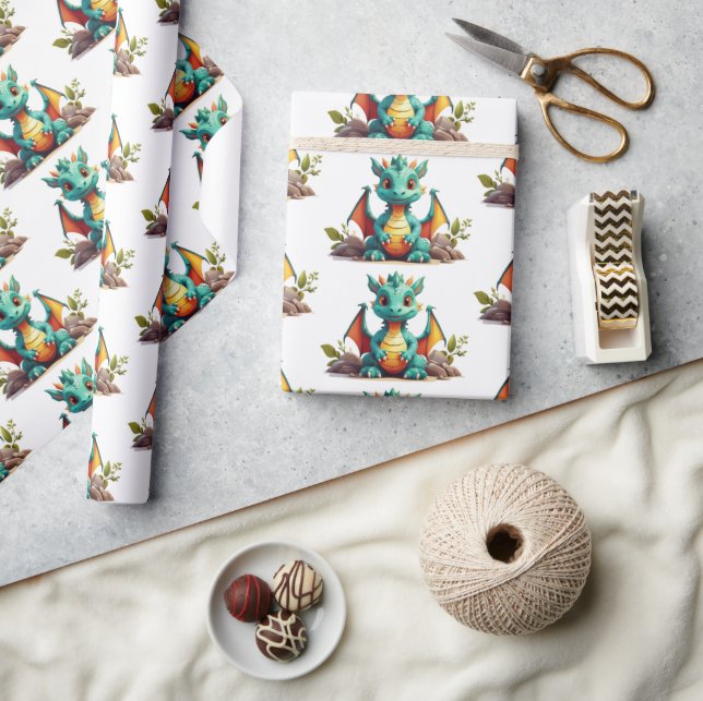 Regalo Papel de envolvimiento para bebé verde de la Casa  (Artesanía)