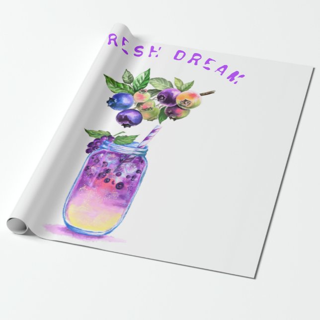 Regalo Papel de envolvimiento para bebida de arándano fre (Desenrollado)