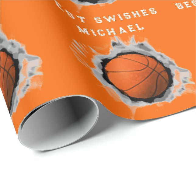 Regalo Papel de envolvimiento para jugador de baloncesto (Esquina del rollo)