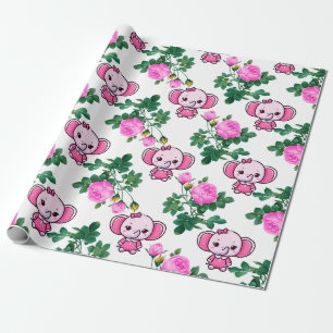 Regalo Papel de envolvimiento para la bebé de elefante li