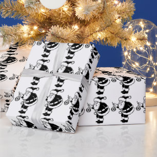 Regalo Papel de envolvimiento para Navidades blancos y ne